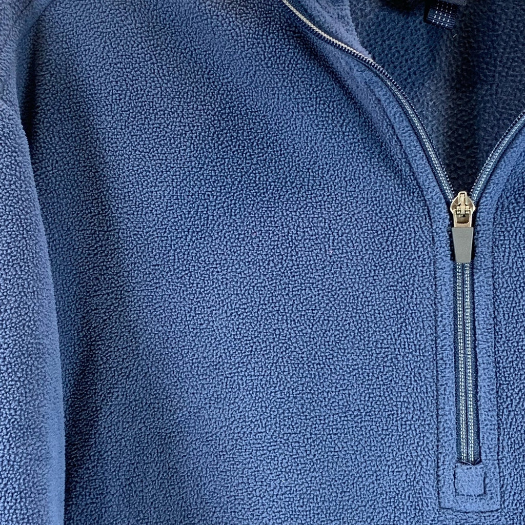 LANDS' END Men's Navy Fleece Polartec Quarter-Zip Pullover Sweater SZ XL