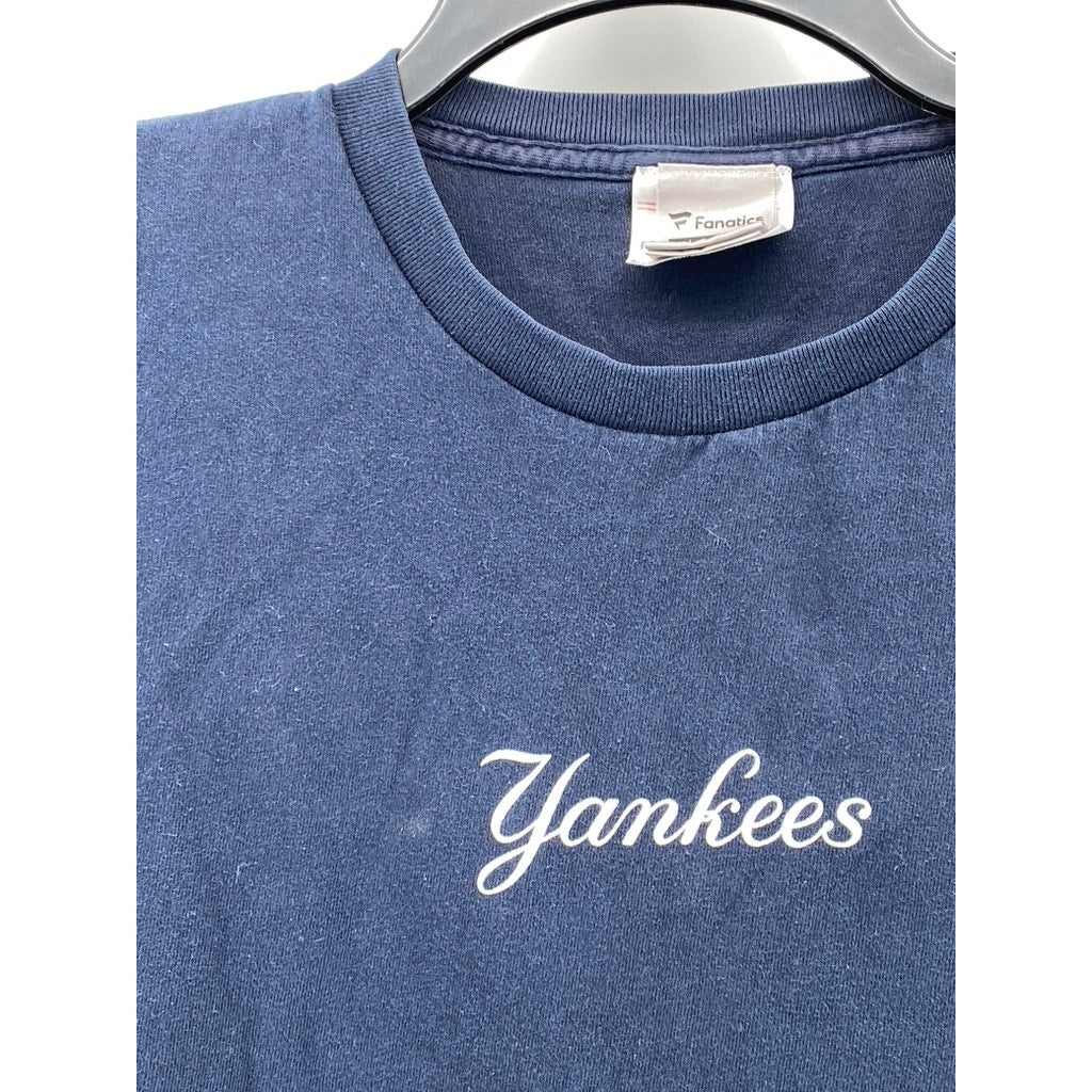 FANATICS Men's Navy-White New York Yankees Crewneck Short Sleeve T-Shirt SZ L