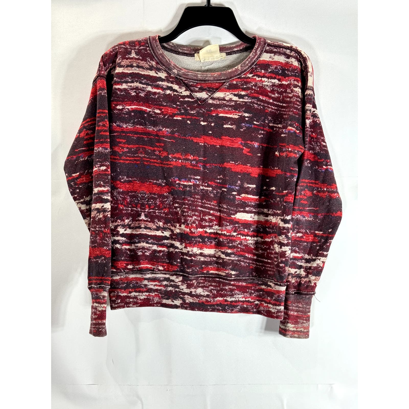 ISABEL MARANT FOR H&M Women's Red Printed Crewneck Pullover Sweater SZ 4