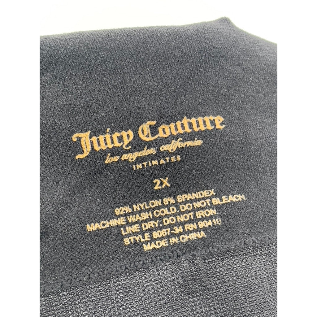 JUICY COUTURE Women's Plus Black Logo Sports Bra SZ 2X