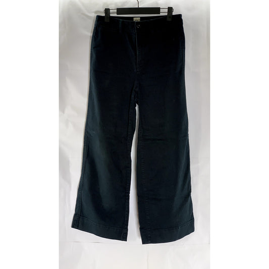 GAP Women's True Black High-Rise Wide-Leg Cropped Chino Pant SZ 6