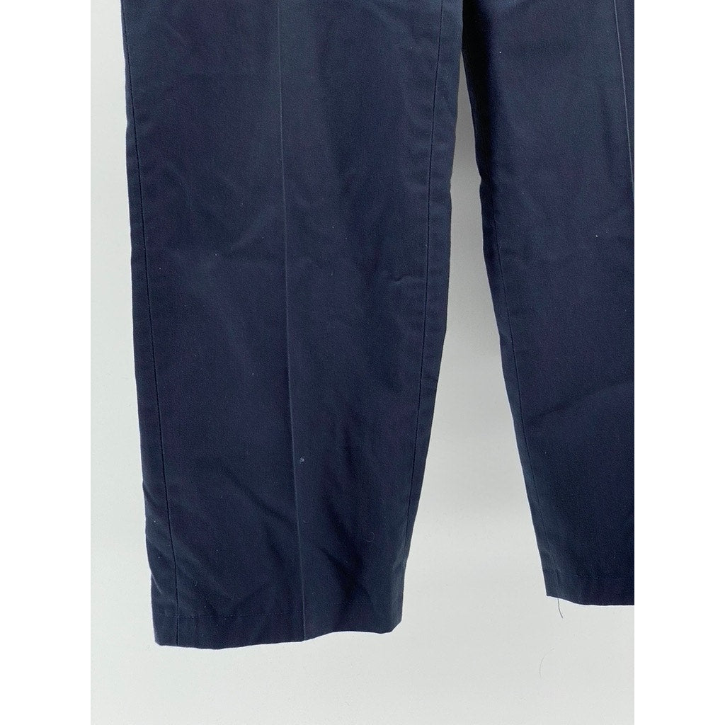 RIVERSIDE Men's Navy Blue Solid Budweiser Straight-Leg Work Chino Pant SZ 32