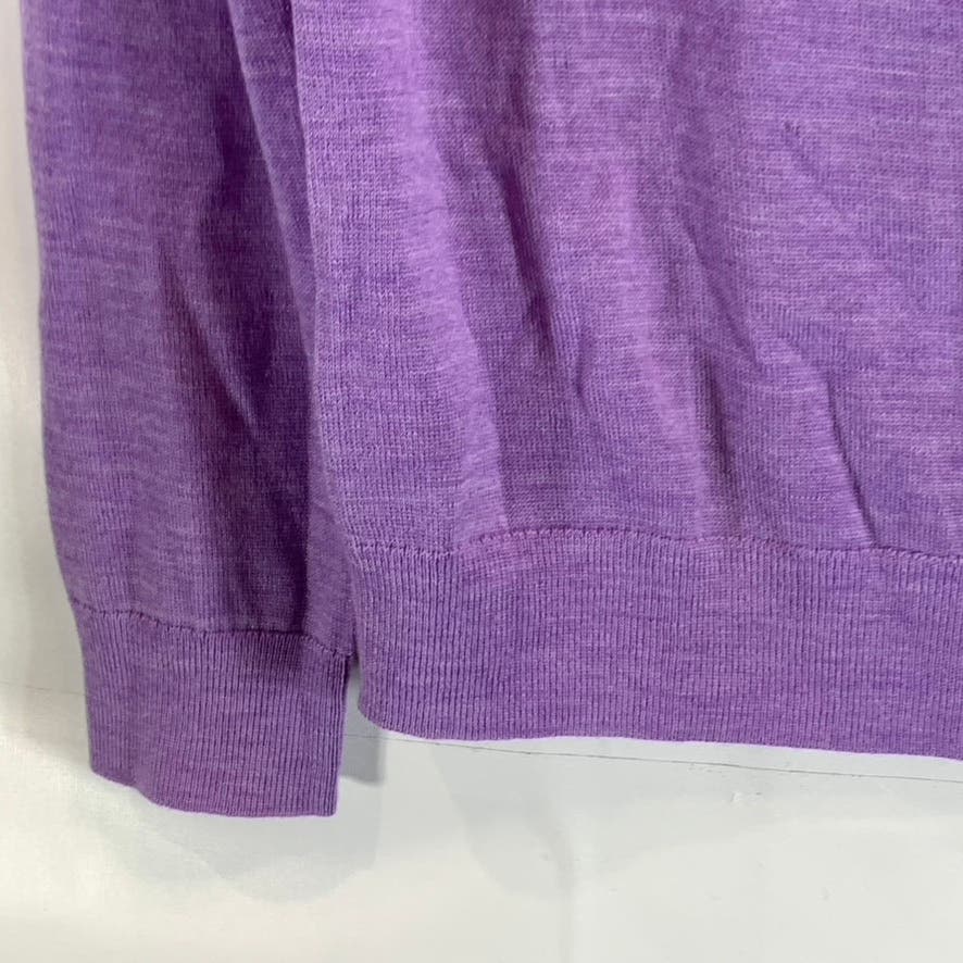 BANANA REPUBLIC Men's Purple V-Neck Merino Wool Pullover Sweater SZ L