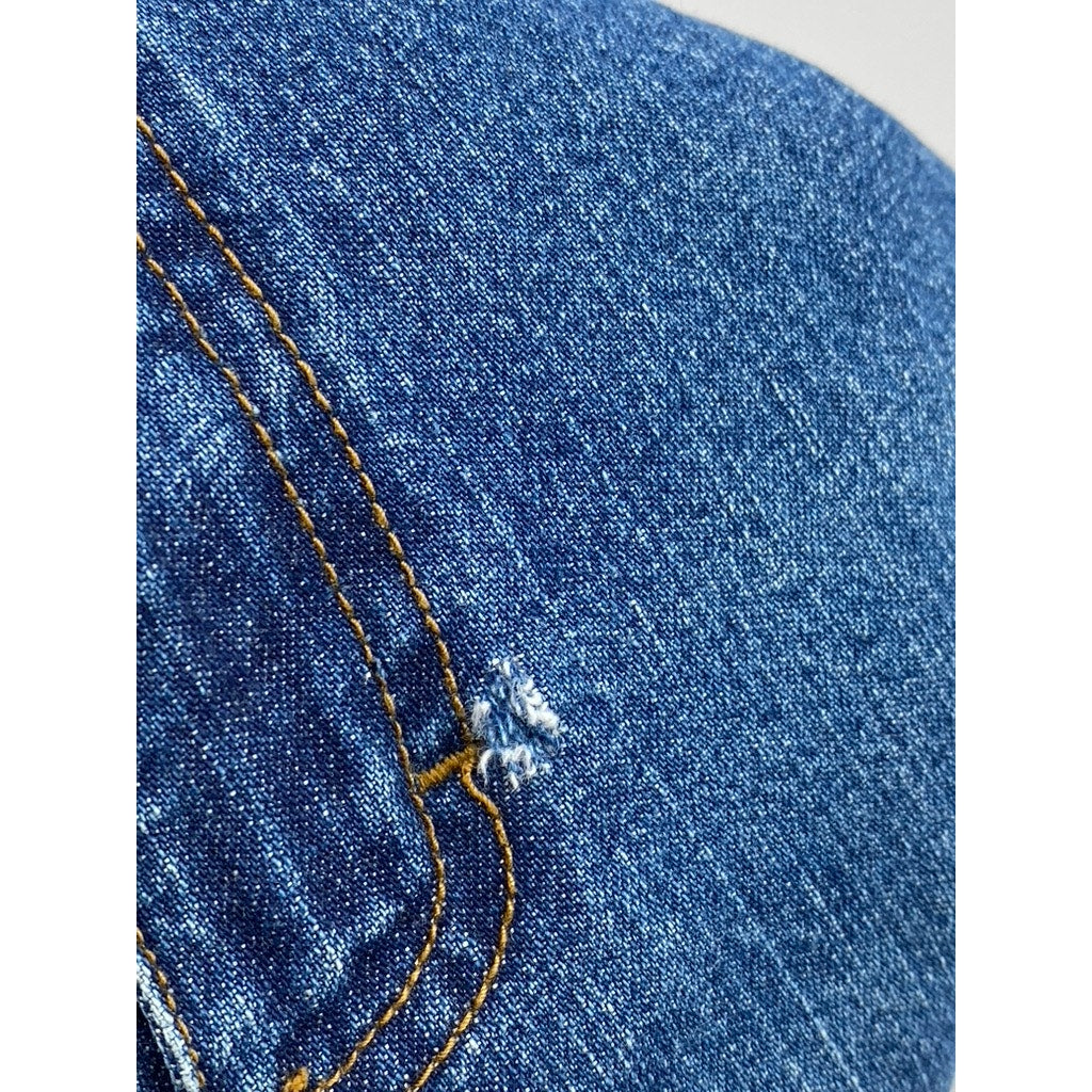 NO EXCUSES Women's Medium Blue Studded Side Five-Pocket Wide-Leg Jeans SZ 11/12