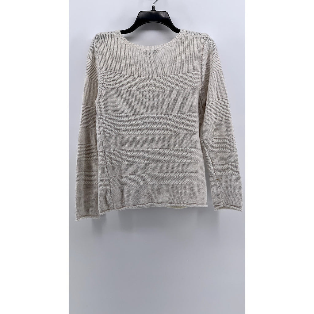 COLDWATER CREEK Women's Beige Knit Crewneck Sweater SZ S