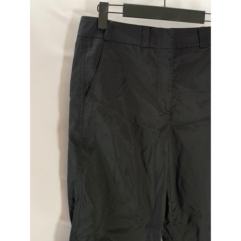 KATAYON Women's Black/Navy Solid Regular-Fit Straight-Leg Pants SZ 6