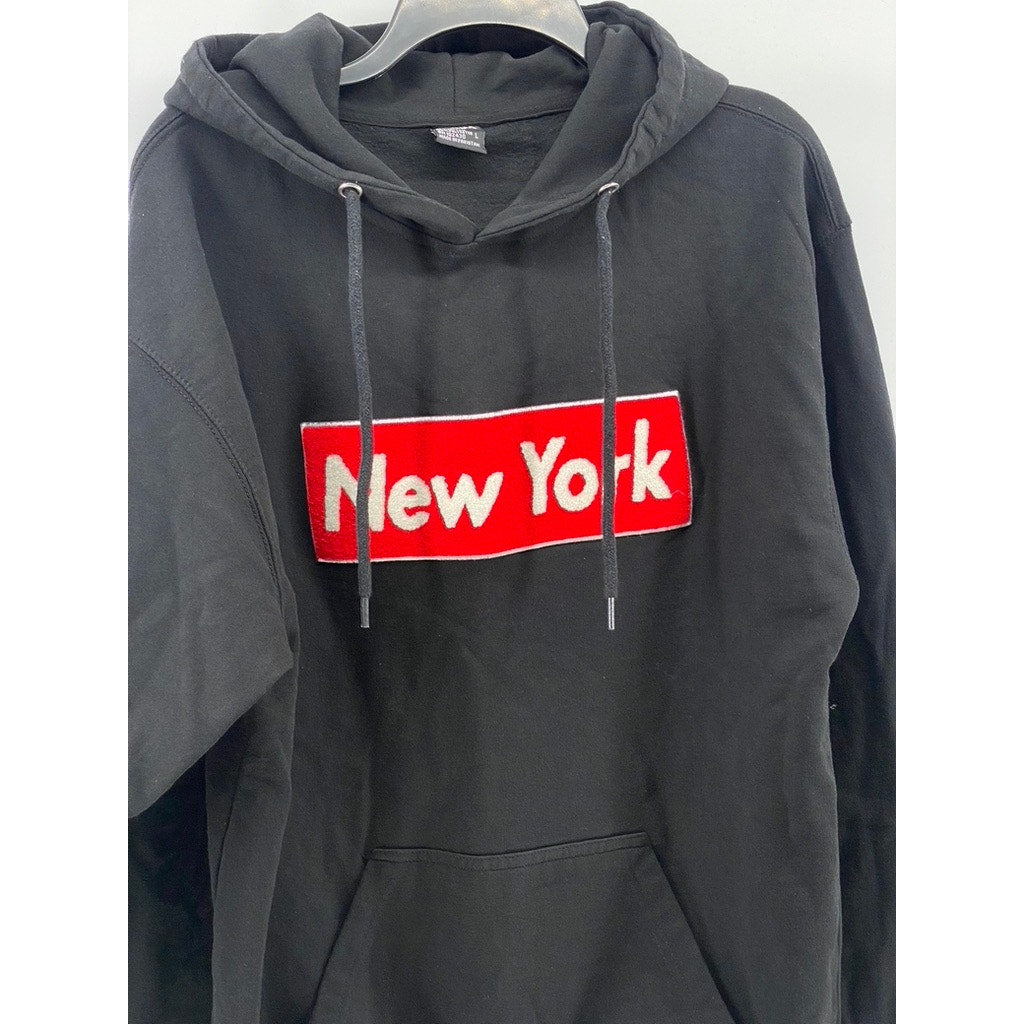 TALHA USA Men's Black-Red New York Logo Pullover Hoodie SZ L
