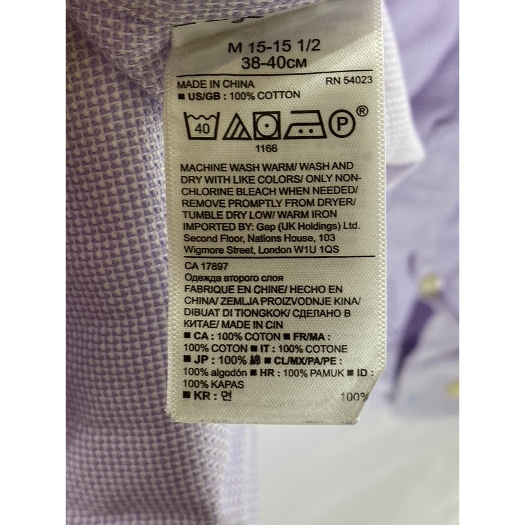 BANANA REPUBLIC Men's Light Pink Textured Grant Fit Button-Up Shirt SZ M