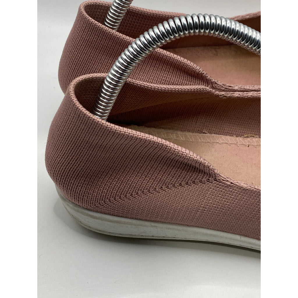 UNBRANDED Women's Salmon Pink Knit Round-Toe Casual Flat Shoes SZ 10