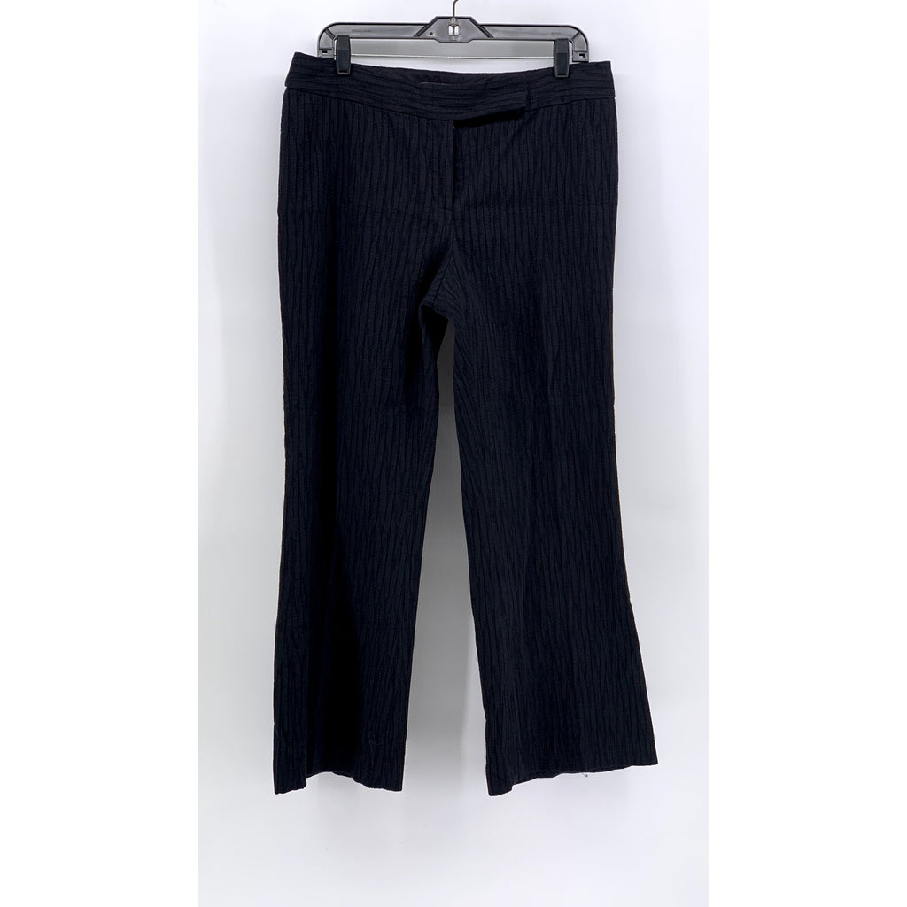 FOLIO NEW YORK Women's Black Textured Wide-Leg Pants SZ 12