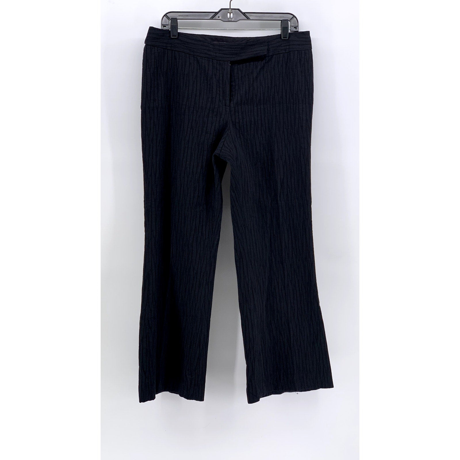 FOLIO NEW YORK Women's Black Textured Wide-Leg Pants SZ 12