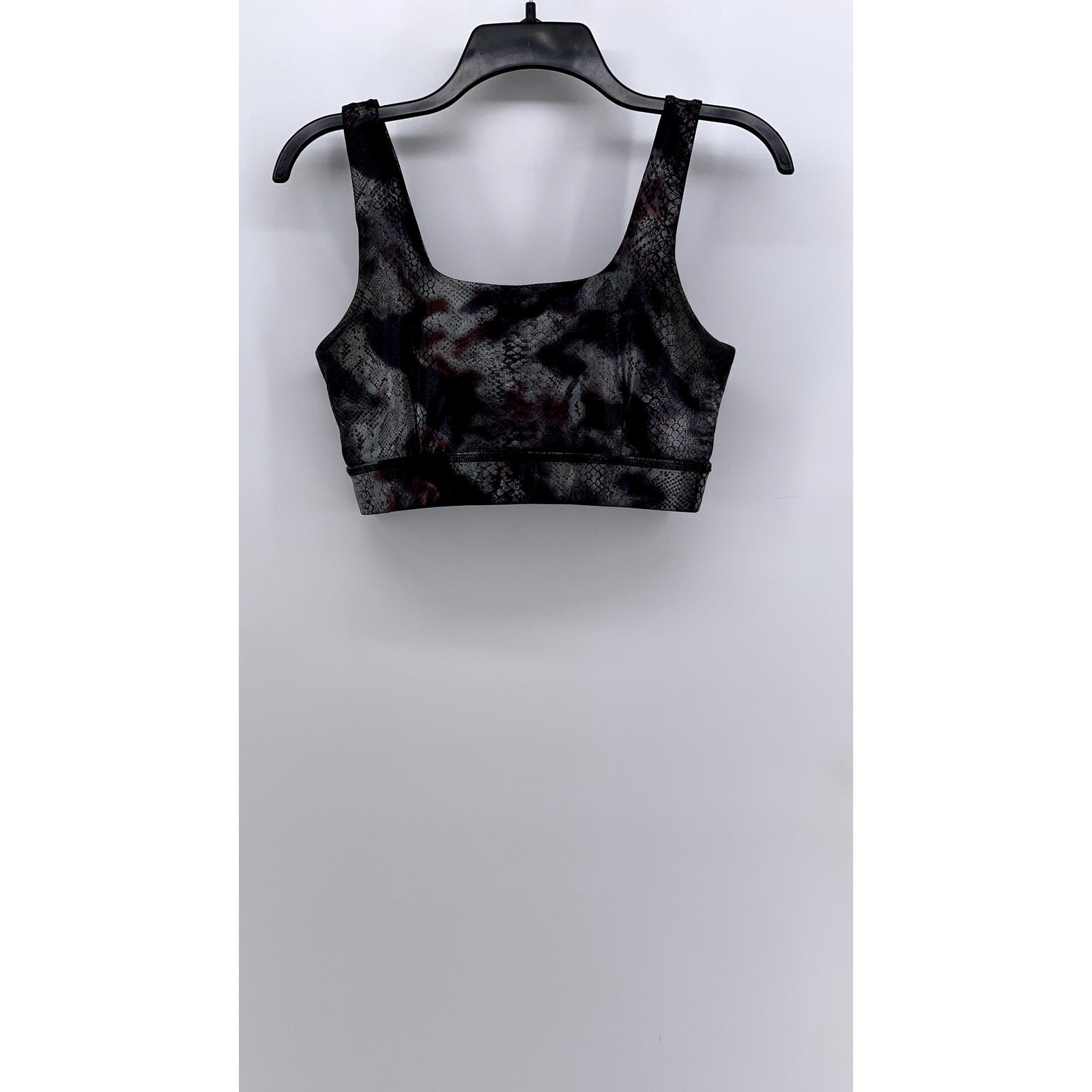 MONO B Women's Black Metallic Snake Printed Sports Bra SZ M