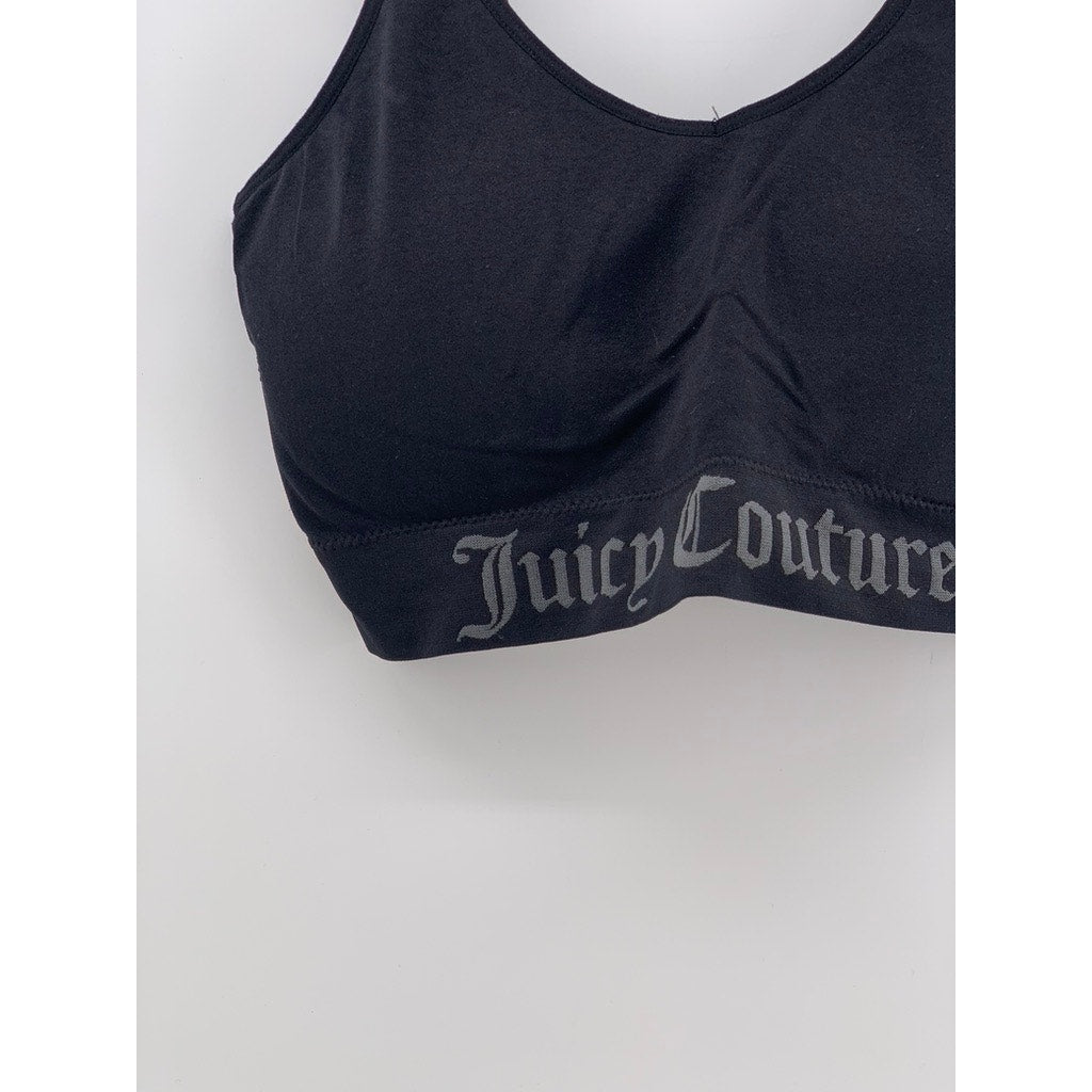 JUICY COUTURE Women's Plus Black Logo Sports Bra SZ 2X