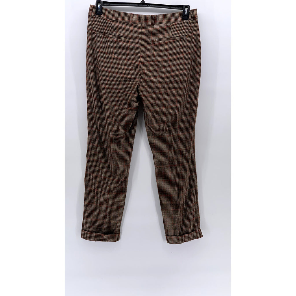 DEVRED 1902 Men's Brown Houndstooth Slim-Fit Regular Cuffed Pant SZ 38