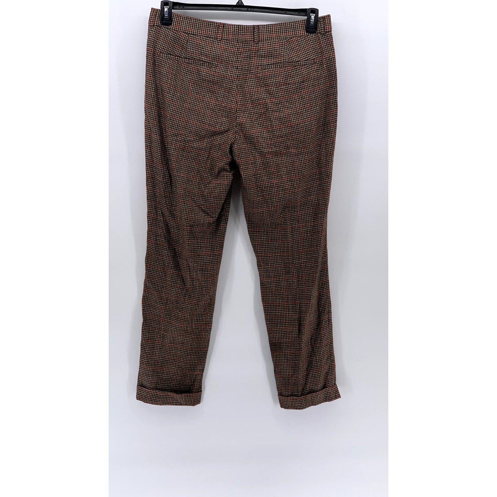 DEVRED 1902 Men's Brown Houndstooth Slim-Fit Regular Cuffed Pant SZ 38