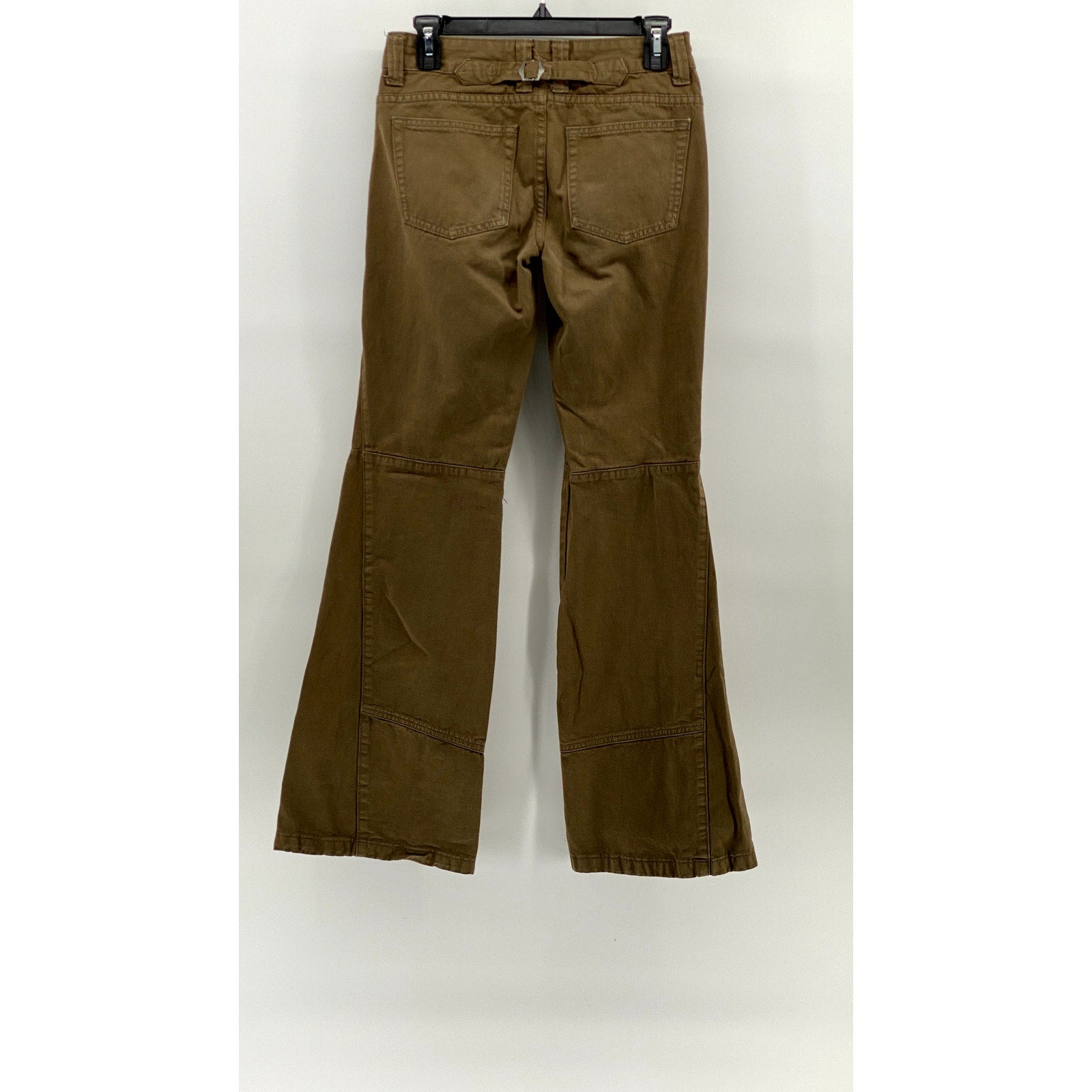 J.GALT Women's Brown Low-Rise Regular -Fit Wide-Leg Pant SZ S