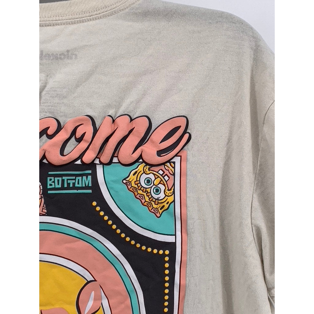 NICKELODEON Men's Beige Graphic Short Sleeve T-Shirt SZ L