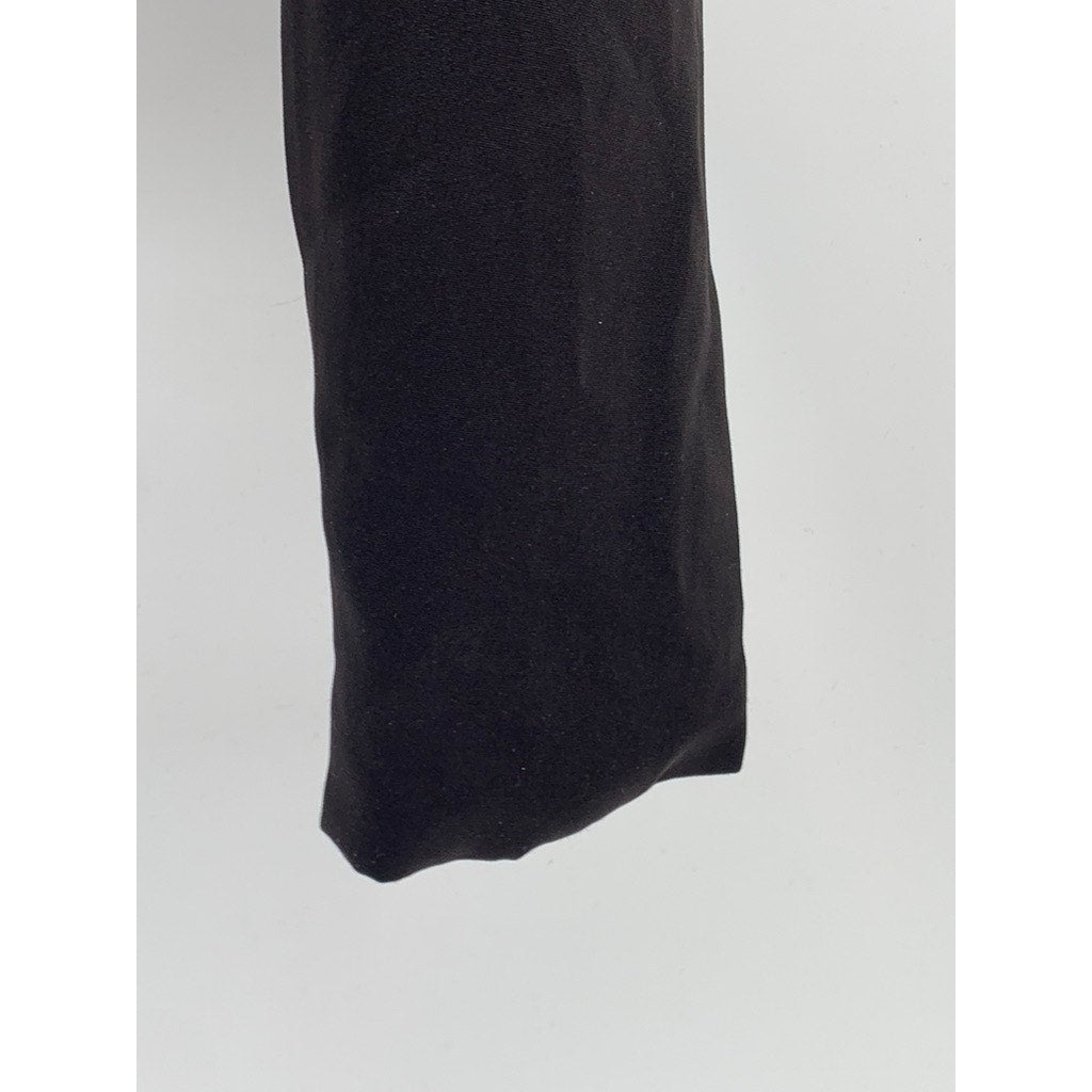 Women's Black Solid Single-Button Notch Collar Long Sleeve Cropped Blazer SZ S