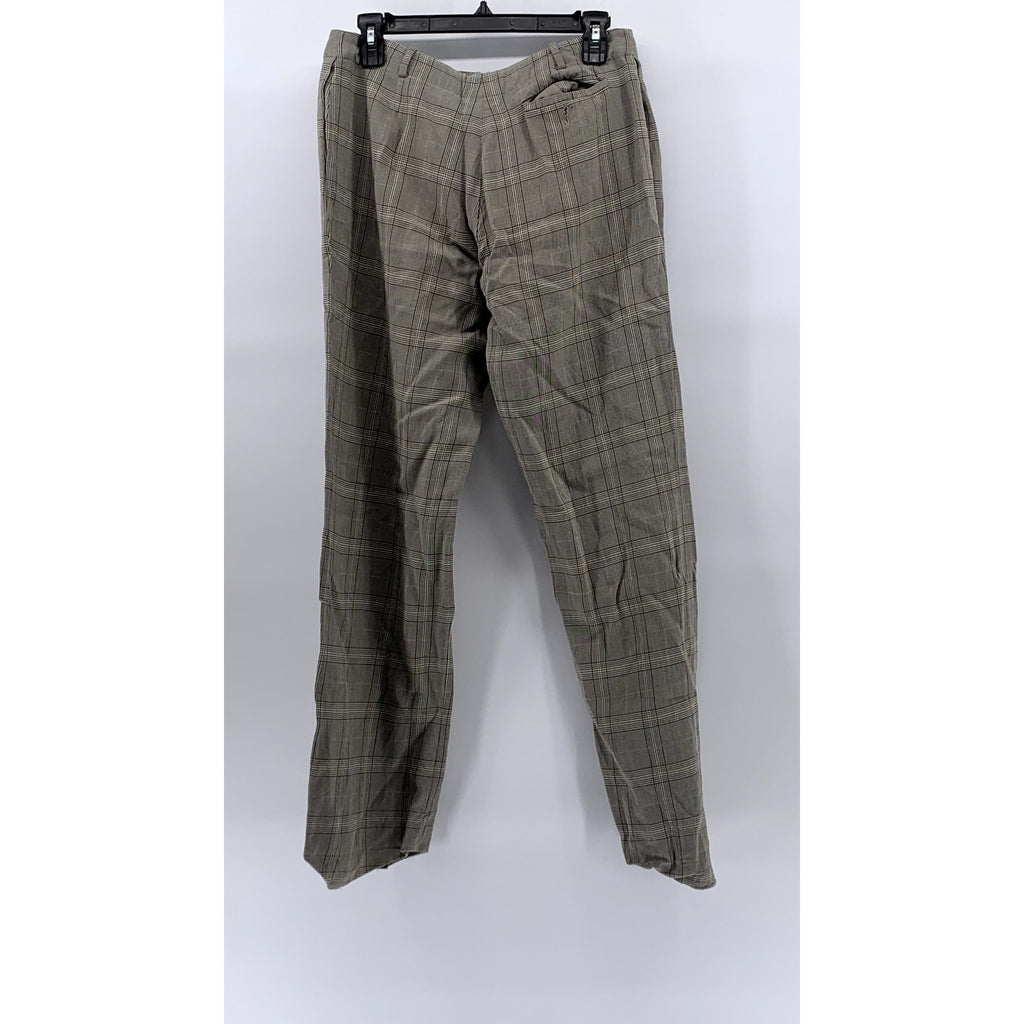 UNBRANDED Women’s Tan Plaid Hook & Bar Straight-Leg Pants SZ 12