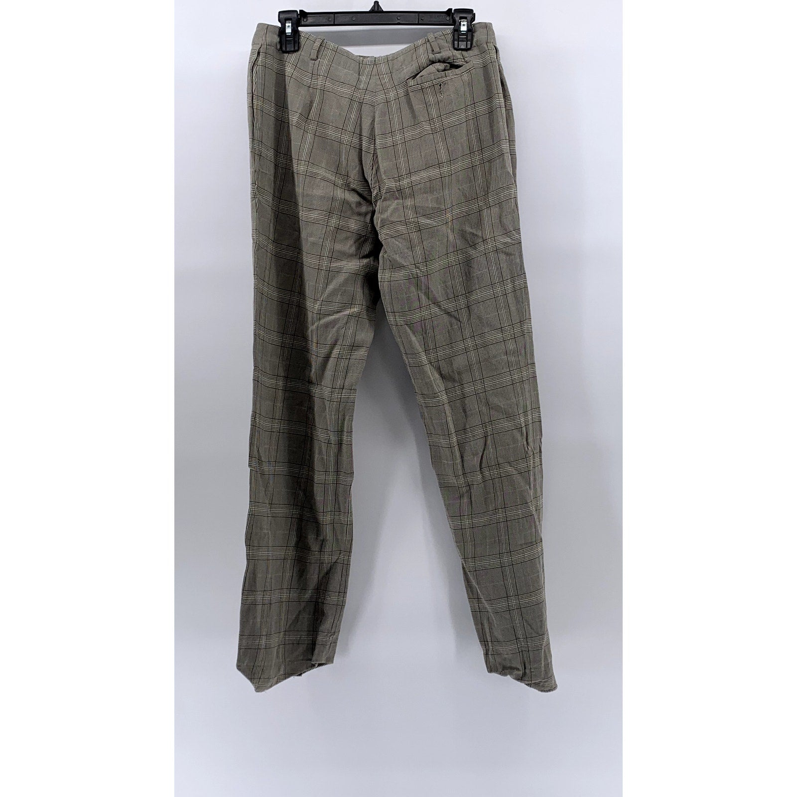 UNBRANDED Women’s Tan Plaid Hook & Bar Straight-Leg Pants SZ 12