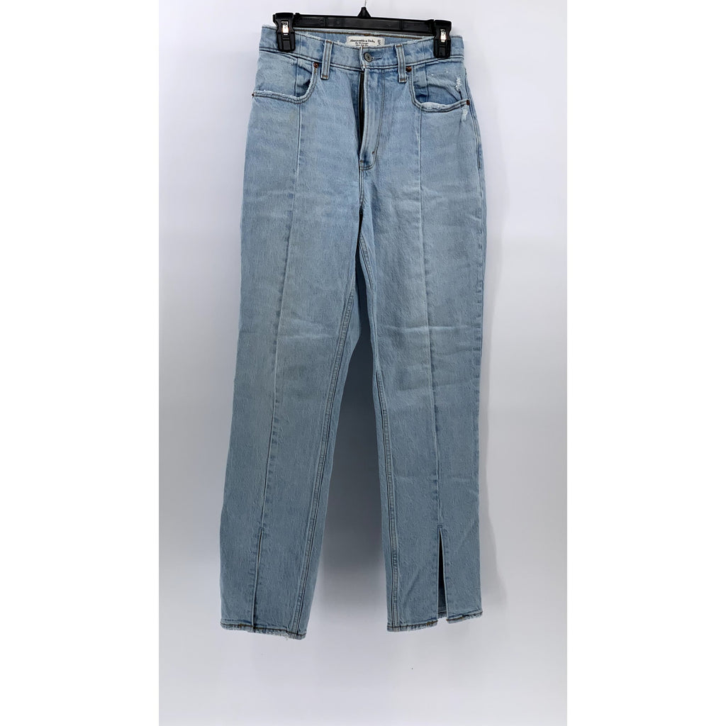 ABERCROMBIE & FITCH Women's Blue The 90's Straight Ultra High Rise Jeans SZ 4/27