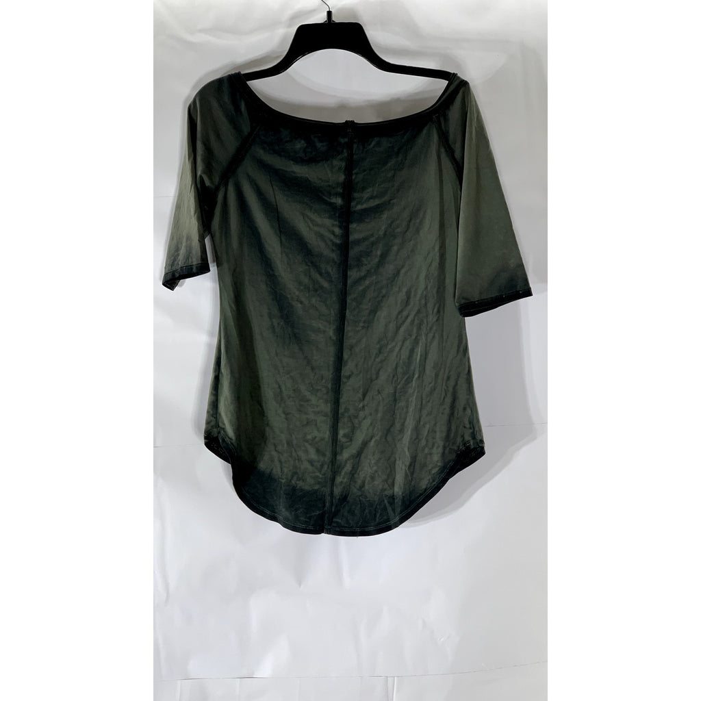 WE THE FREE Women's Washed Black On-Off The Shoulder Short Sleeve Top SZ M