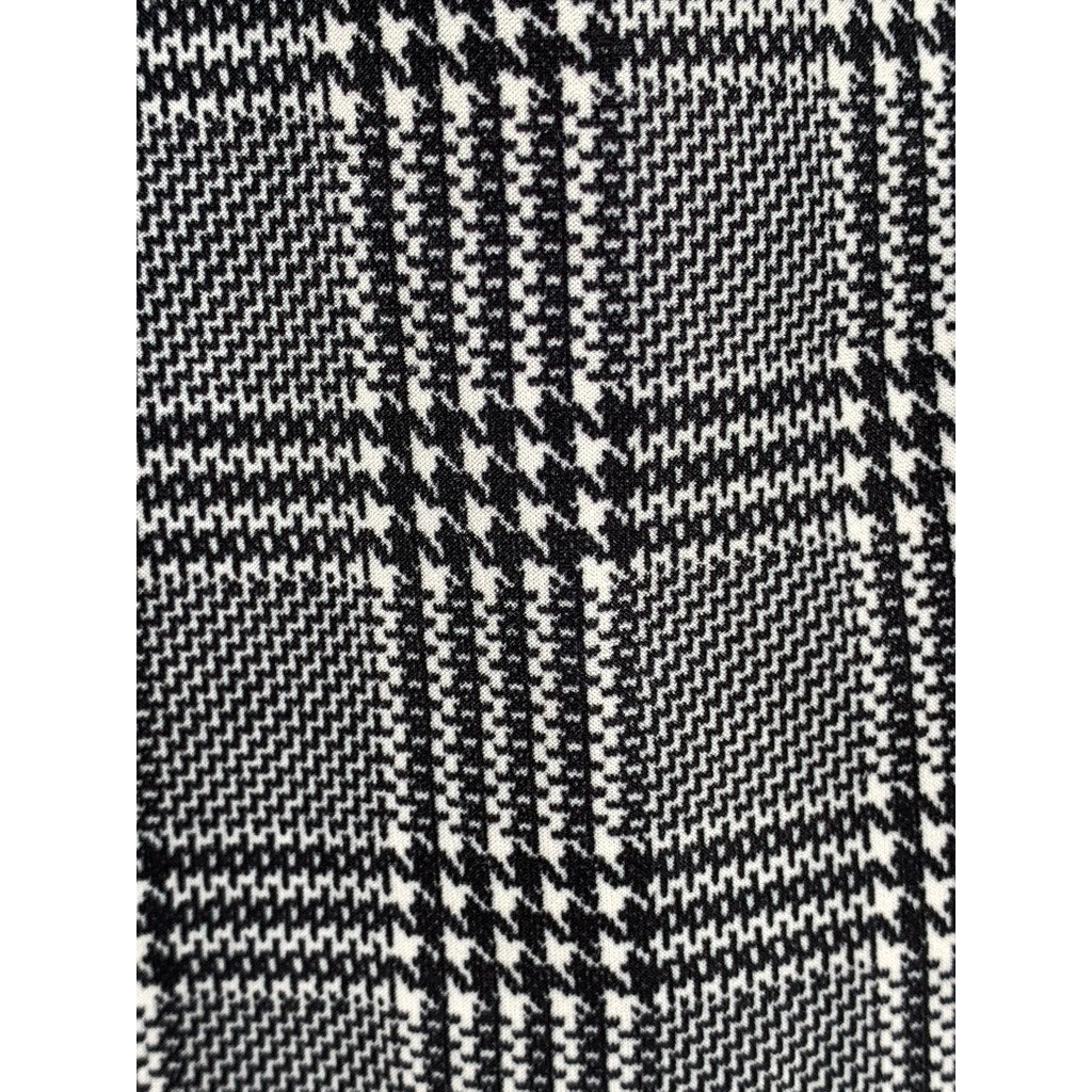 INDERO Women's Black-White Houndstooth Check Skinny Pants SZ L/XL