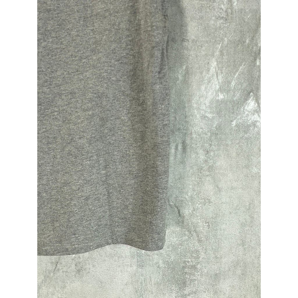 AMERICAN EAGLE Men's Burgundy/Grey Standard-Fit Crewneck T-Shirt SZ M