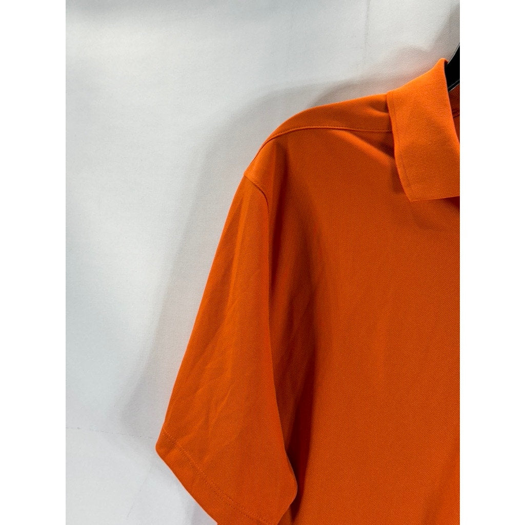 NIKE Men's Orange Dri-Fit Standard-Fit Short Sleeve Polo Shirt SZ M