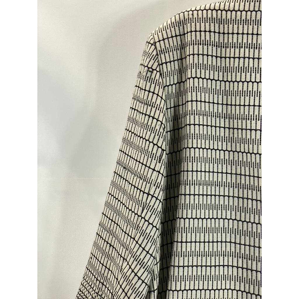 CYNTHIA ROWLEY Women's Plus Size Cream/Black Combo Printed Open-Front Coat SZ 2X