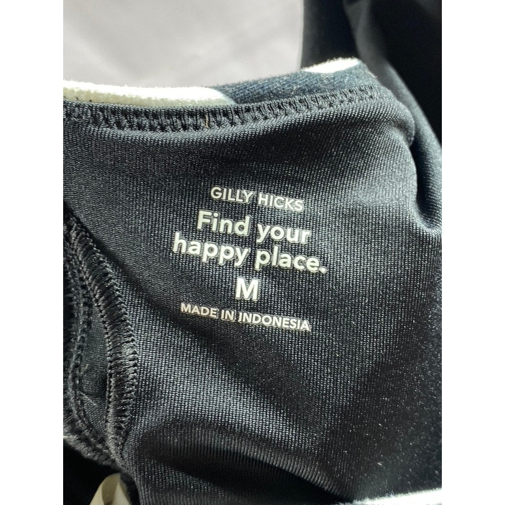 GILLY HICKS Women's Black Find Your Happy Place Daisy-Print V-Neck Bra SZ M