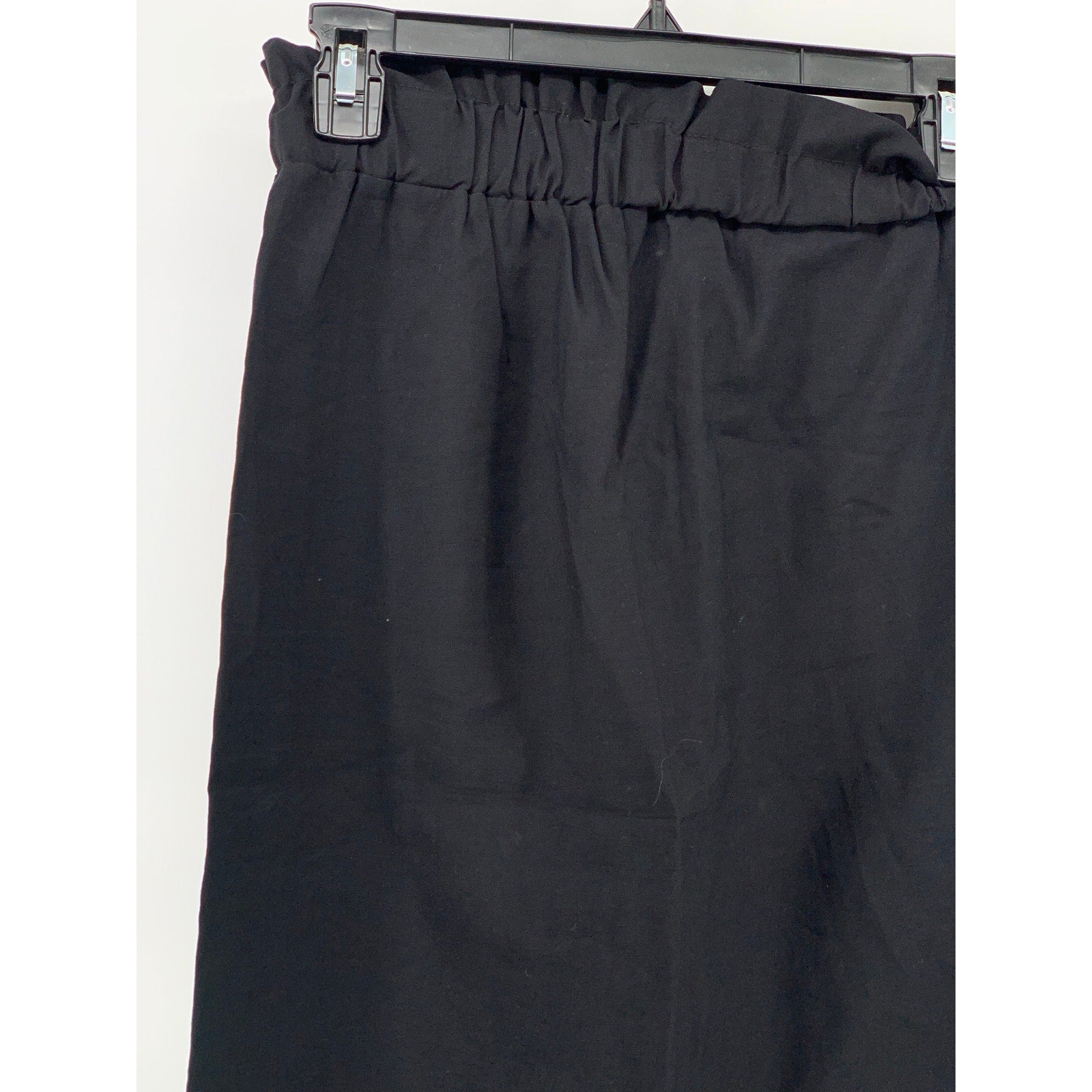 PAPAYA Women's Black Pull-On Relaxed Fit Ruffle-Waist Straight Skirt SZ S