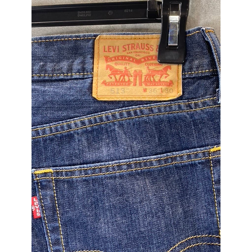 LEVI'S Men's Blue 513 Slim Straight Denim Jeans SZ 36X30