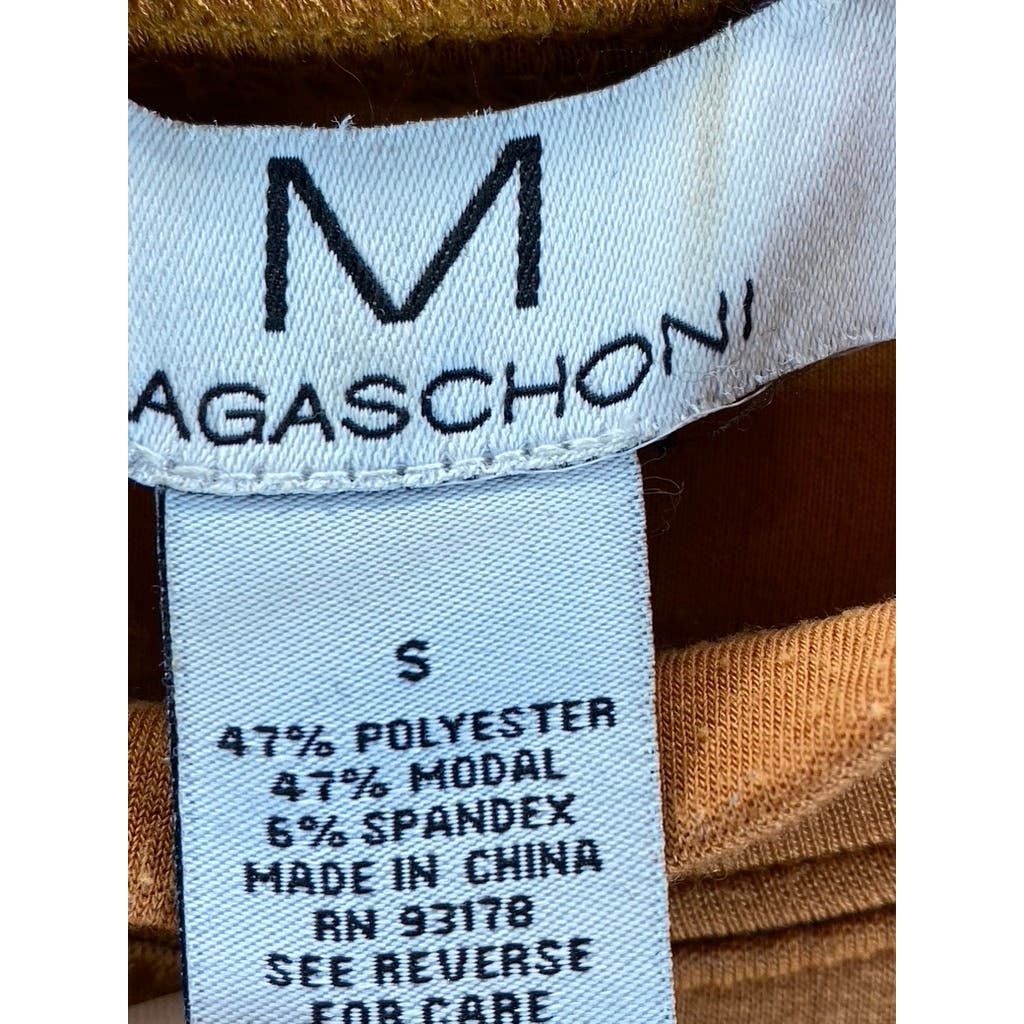M  MAGASCHONI Women's Rust Crewneck Elastic Long Sleeve Pullover Sweatshirt SZ S