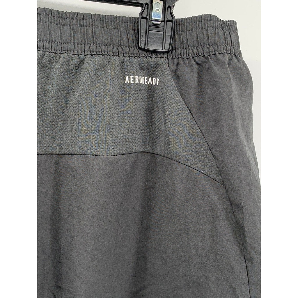 ADIDAS Men's Charcoal Gray PrimeGreen Aero Ready Pull-On Active Shorts SZ L