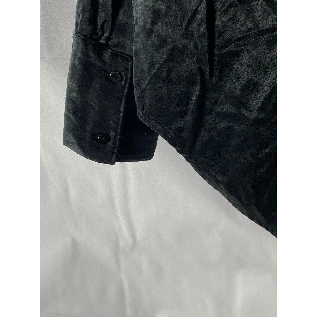 ALICE IN THE EVE Women’s Black Sienna Silky Button-Up Long Sleeve Top SZ XS