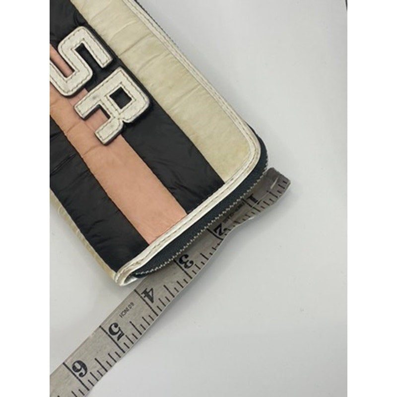 SONIA RYKIEL Women's Beige/Pink/Black Striped Zip-Up Wallet