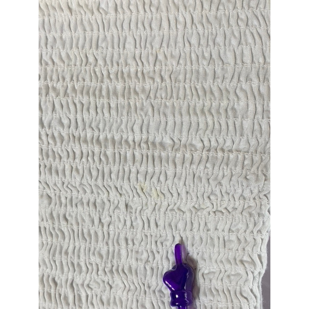 BETTER BE ACTIVE Women's White Strapless Smocked Cropped Tube Top SZ S