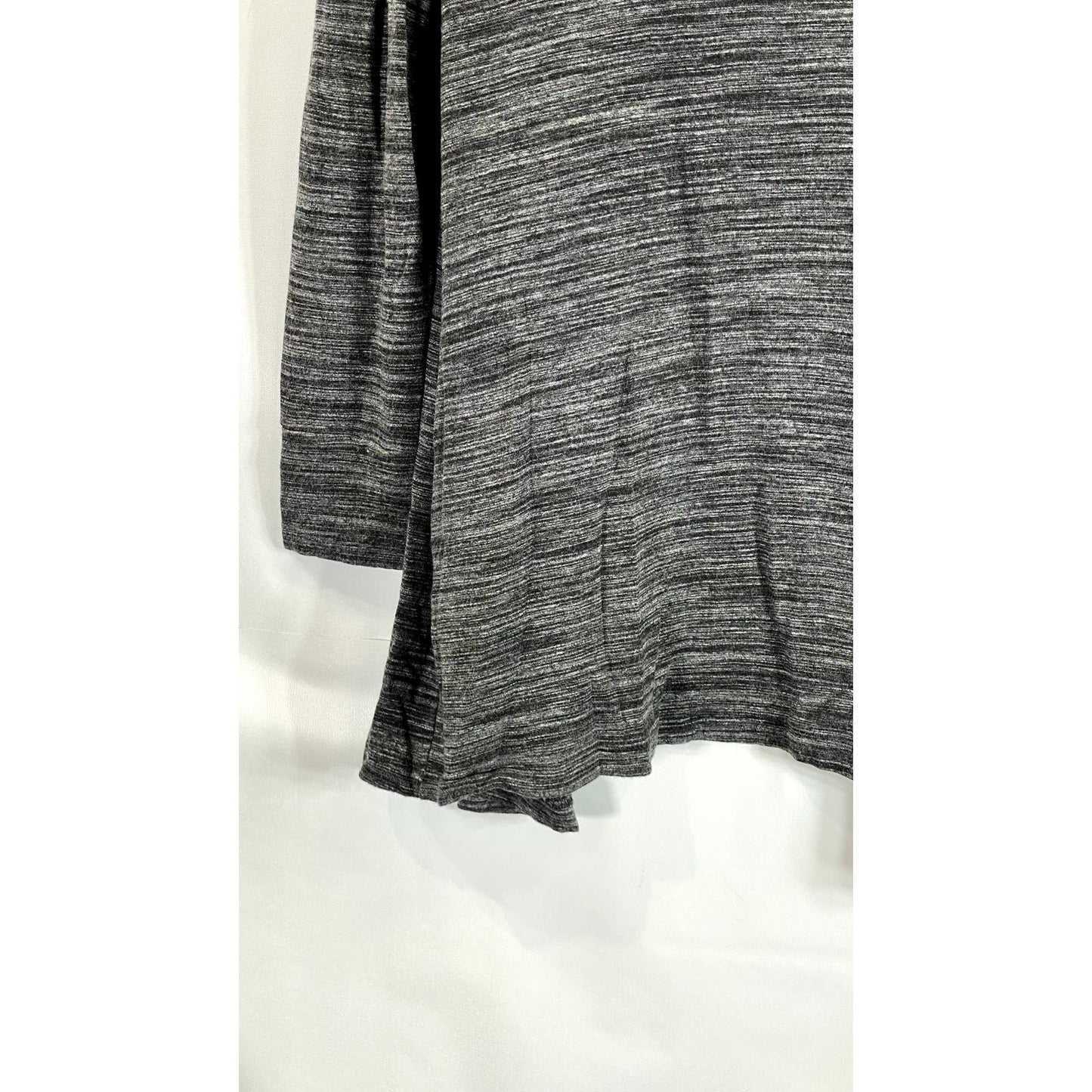 DAILY RITUAL Women's Charcoal Heather Cozy Knit Hooded Open Front Cardigan SZ M