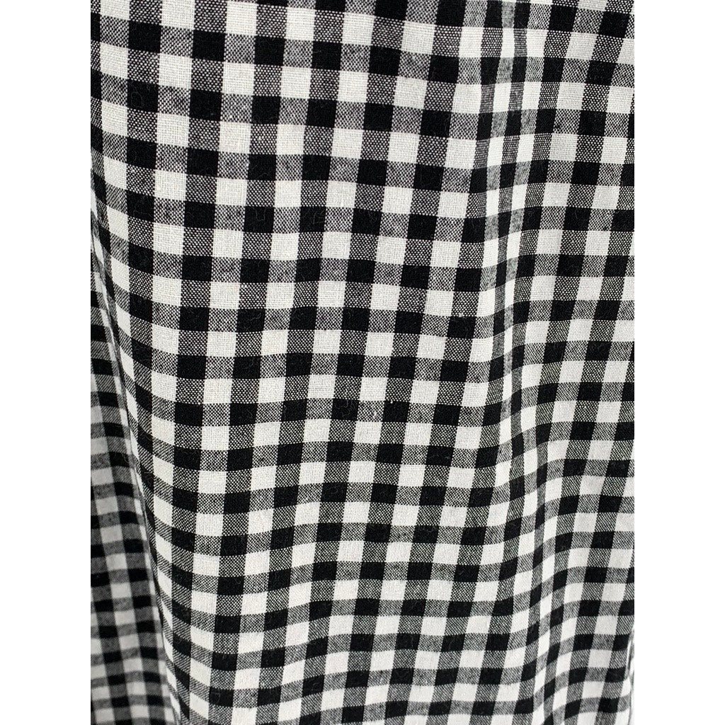 EMERY ROSE Women's Black-White Micro Plaid Short Sleeve Dress SZ 3XL
