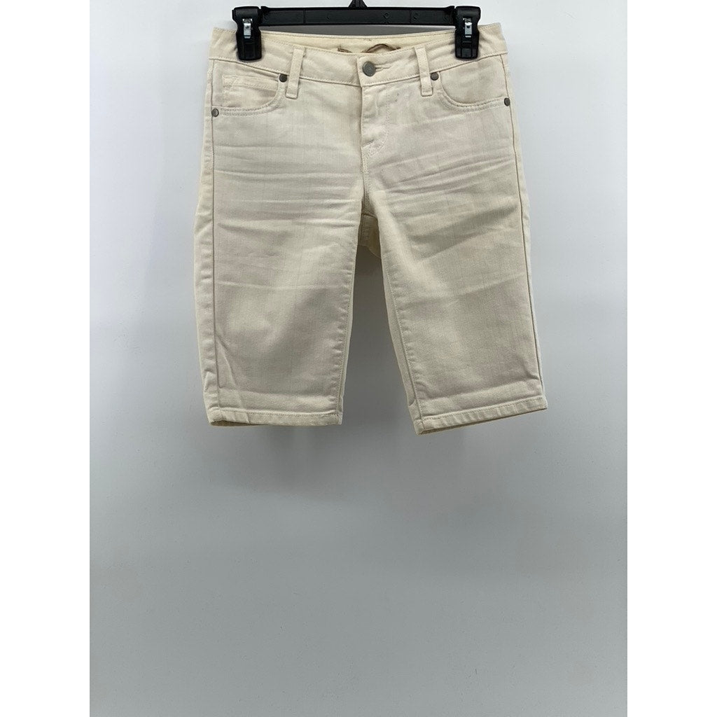 VINCE. Women's White Denim Five-Pocket Bermuda Shorts SZ 24
