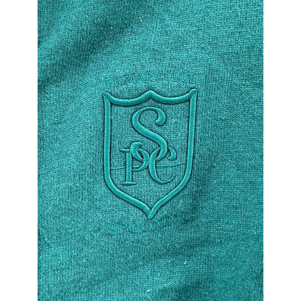 SPOONING Women's Green Knit Wool Primary Club Button-Up Cropped Cardigan SZ S