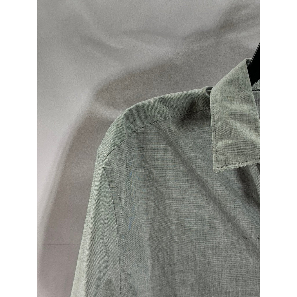 H&M Men's Gray Custom Made Slim Fit Easy Iron Button-Up Long Sleeve Shirt SZ M