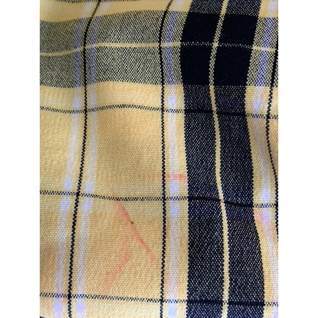 HOLLISTER Women's Black-Yellow Plaid Grunge Ultra High Rise Mini Skirt SZ M