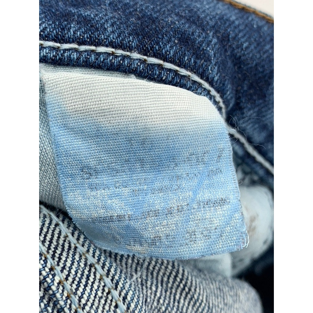 LEE DENIM RIDERES Women's Dark Blue Denim Cut-Off Regular-Fit Shorts SZ 10