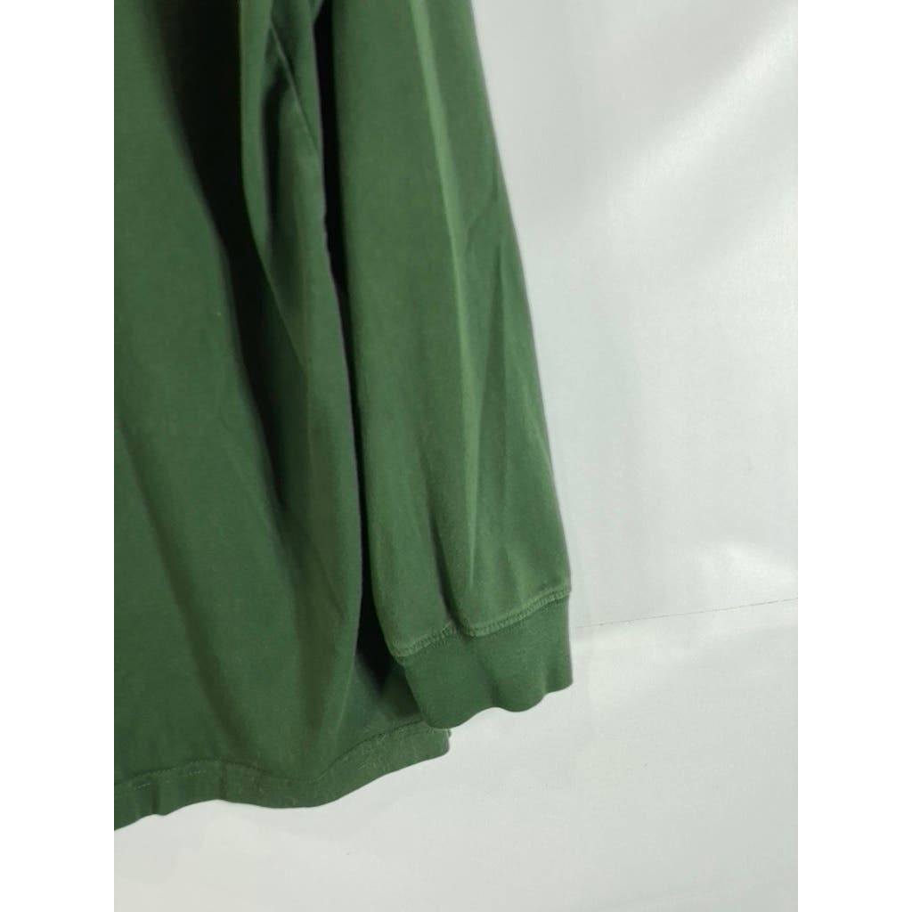 DULUTH TRADING CO Men's Green Crewneck Longtail T Relaxed-Fit T-Shirt SZ L