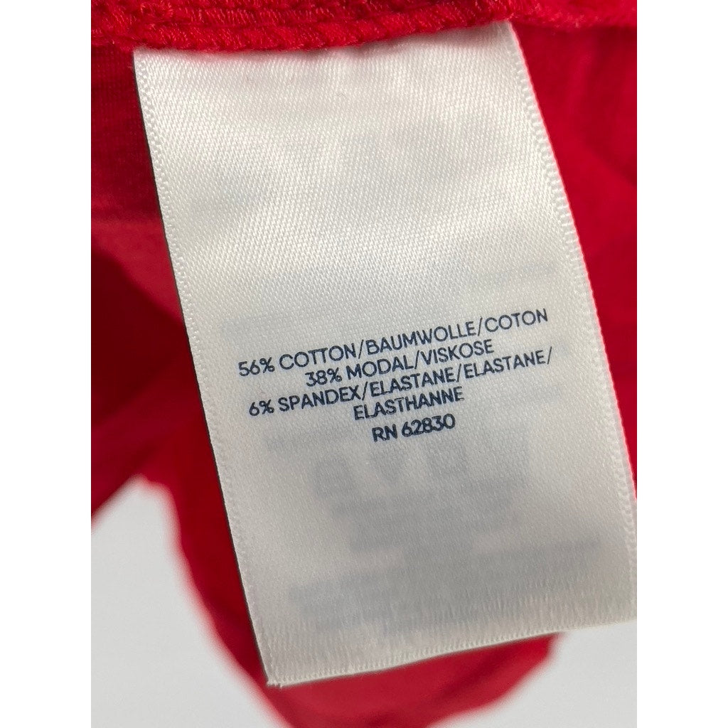 LANDS' END Women's Plus Red Crewneck Long Sleeve Top SZ 1X