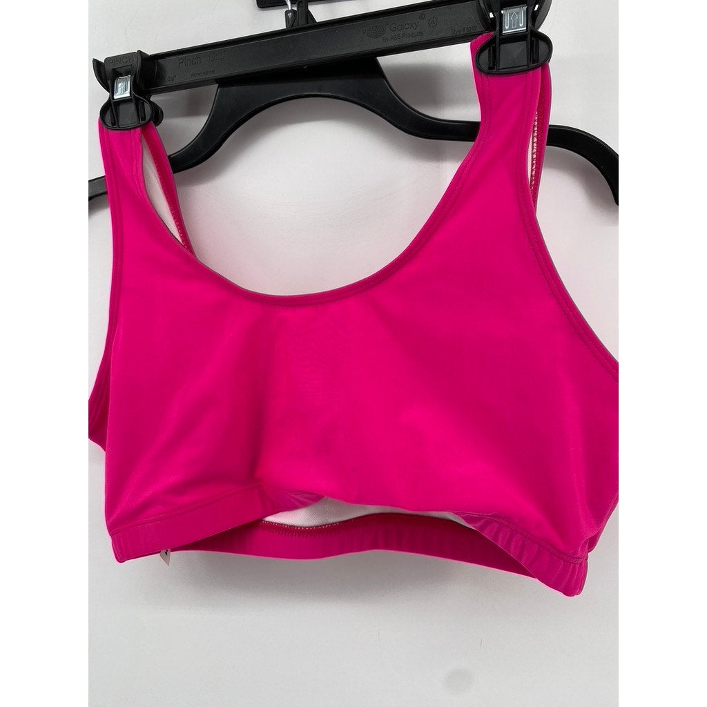 SHEIN Women's Plus Fuchsia Scoop-Neck Padded Swim Top SZ 0XL