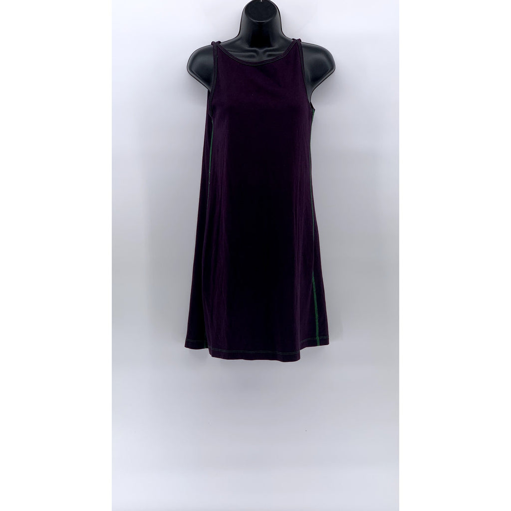AJ ANDREA JOVINE Women's Purple-Green Scoop-Neck Knit A-Line Knee Dress SZ S