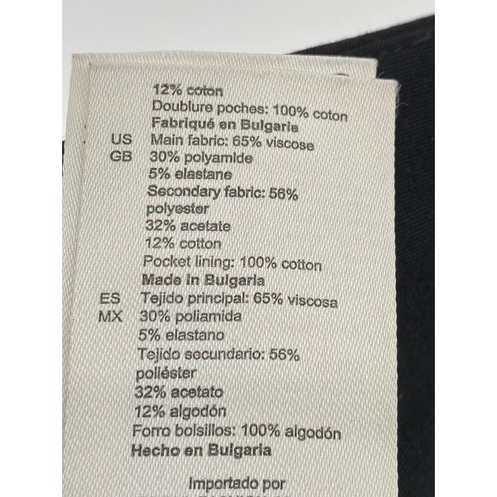 SANDRO Women's Black Slim-Leg Regular-Fit High-Rise Cropped Pant SZ 40(USL)